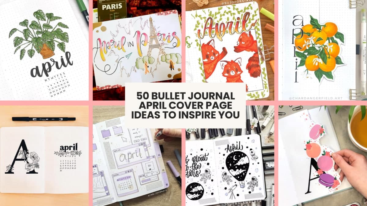 50 Bullet Journal April Cover Page Ideas to Inspire You Thumbnail